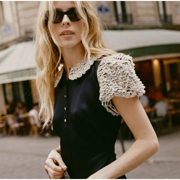 Dôen Miranda Mini Dress in Black Satin Medium - Picture 2 of 14